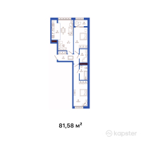 ЖК Talhiz Tany — 2-ком 81.6 м² (от 26,921,400 тг)