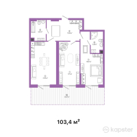 ЖК Talhiz Tany — 2-ком 103.4 м² (от 34,122,000 тг)