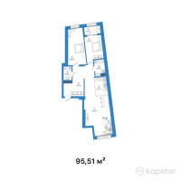 ЖК Talhiz Tany — 3-ком 95.5 м² (от 31,518,300 тг)