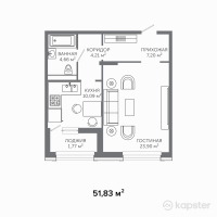 ЖК Monaco — 1-ком 51.8 м² (от 32,549,240 тг)