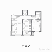 ЖК Monaco — 2-ком 77.8 м² (от 49,804,800 тг)