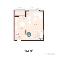 ЖК Mangilik Park — 1-ком 48.8 м² (от 20,496,000 тг)