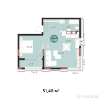 ЖК Mangilik Park — 2-ком 51.5 м² (от 21,621,600 тг)