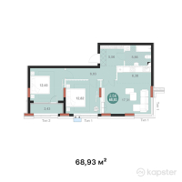 ЖК Mangilik Park — 3-ком 68.9 м² (от 28,950,600 тг)