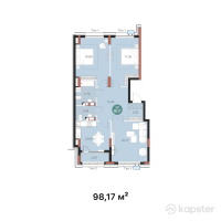 ЖК Mangilik Park — 3-ком 98.2 м² (от 41,231,400 тг)