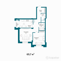 ЖК Austria — 2-ком 65.7 м² (от 37,777,500 тг)