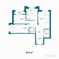 ЖК Austria — 3-ком 94.1 м² (от 54,107,500 тг)