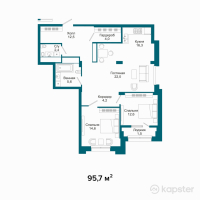 ЖК Austria — 3-ком 95.7 м² (от 55,027,500 тг)