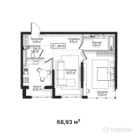 ЖК Centrium — 2-ком 68.9 м² (от 56,522,600 тг)