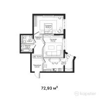 ЖК Centrium — 2-ком 72.9 м² (от 59,802,600 тг)