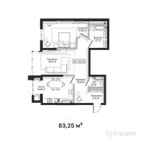 ЖК Centrium — 2-ком 83.3 м² (от 68,265,000 тг)