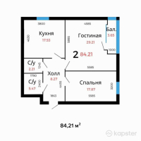 ЖК Home SAU — 2-ком 84.2 м² (от 21,052,600 тг)