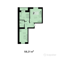 ЖК Balgyn — 2-ком 58.2 м² (от 16,537,480 тг)