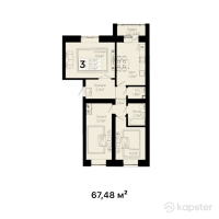 ЖК Balgyn — 3-ком 67.5 м² (от 18,793,200 тг)