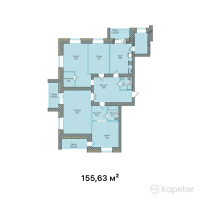 ЖК Tumar Deluxe — 4-ком 155.6 м² (от 80,149,450 тг)