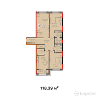 ЖК Tumar Exclusive — 3-ком 118.4 м² (от 77,545,500 тг)