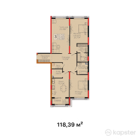 ЖК Tumar Exclusive — 3-ком 118.4 м² (от 82,662,000 тг)