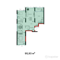 ЖК Athletic City — 3-ком 95.9 м² (от 44,758,100 тг)