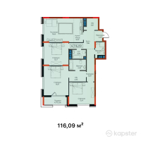 ЖК Athletic City — 4-ком 116.1 м² (от 52,820,950 тг)