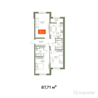 ЖК Magnit Alatau — 3-ком 87.7 м² (от 32,452,700 тг)