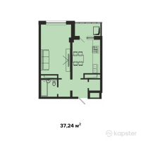 ЖК Jetisu Park — 1-ком 37.2 м² (от 16,385,600 тг)
