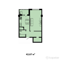 ЖК Jetisu Park — 1-ком 42.7 м² (от 18,774,800 тг)