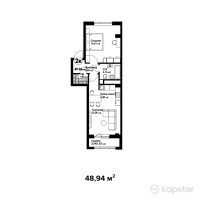 ЖК Amanat — 2-ком 48.9 м² (от 20,554,800 тг)