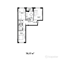 ЖК Amanat — 3-ком 76.2 м² (от 31,991,400 тг)