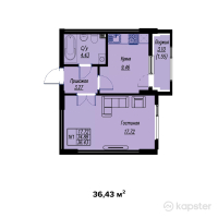 ЖК Arti7 — 1-ком 36.4 м² (от 16,393,500 тг)