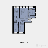 ЖК River City — 4-ком 110.8 м² (от 46,548,600 тг)