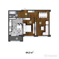 ЖК Premier Tower — 2-ком 64,3 м² (null)