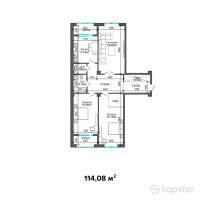 ЖК Кыран — 3-ком 114.1 м² (от 25,097,600 тг)