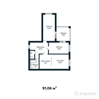 ЖК Azimut — 3-ком 91.1 м² (от 30,960,500 тг)