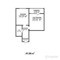 ЖК Панорама парк — 1-ком 47.6 м² (от 16,653,000 тг)