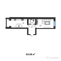 ЖК Рахмет — 1-ком 53.1 м² (от 12,208,400 тг)