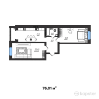 ЖК Рахмет — 2-ком 76 м² (от 17,482,300 тг)