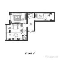 ЖК Рахмет — 3-ком 102.6 м² (от 23,602,600 тг)