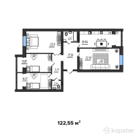 ЖК Рахмет — 4-ком 122.6 м² (от 28,186,500 тг)