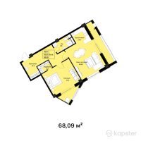 ЖК Мирадж — 2-ком 68.1 м² (от 27,236,000 тг)