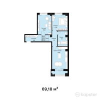 ЖК Мирадж — 2-ком 69.2 м² (от 27,672,000 тг)