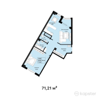 ЖК Мирадж — 2-ком 71.2 м² (от 28,484,000 тг)