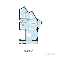 ЖК Мирадж — 2-ком 73.7 м² (от 29,460,000 тг)