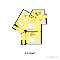 ЖК Мирадж — 2-ком 85.1 м² (от 34,036,000 тг)