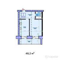 ЖК по ул. Глинки — 1-ком 48,2 м² (null)