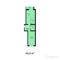 ЖК Alatau Park — 2-ком 55.5 м² (от 21,922,500 тг)