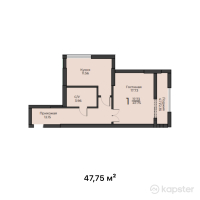 ЖК Diana — 1-ком 47.8 м² (от 13,608,800 тг)