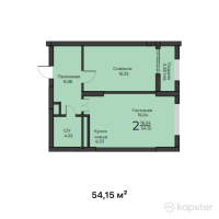 ЖК Diana — 2-ком 54.2 м² (от 15,432,800 тг)