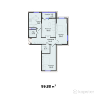 ЖК Kokshebel — 3-ком 99.9 м² (от 37,455,000 тг)