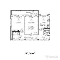 ЖК Jana Arbat — 2-ком 50 м² (от 22,017,600 тг)