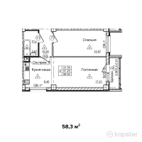 ЖК Jana Arbat — 2-ком 58.3 м² (от 25,652,000 тг)